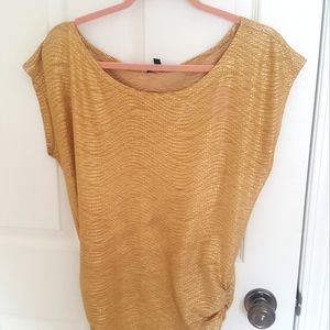 Le Chateau shimmer gold summer top (M)